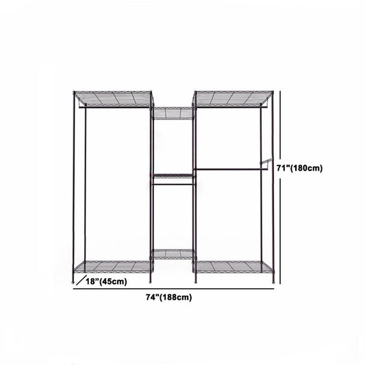 Black Contemporary Style Armoire Metal Steel Armoire for Bedroom