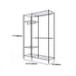 Black Contemporary Style Armoire Metal Steel Armoire for Bedroom Clearhalo 'Armoires & Wardrobes' 'armoires_wardrobes' 'Bedroom Furniture' 'furn' 'furn_armoires_wardrobes' 'Furniture' 5285609