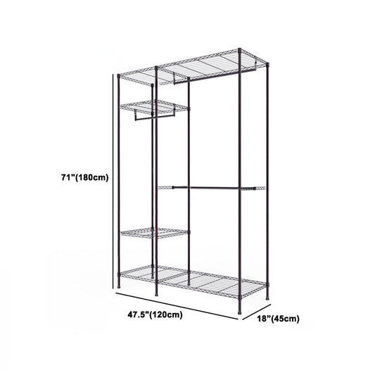 Black Contemporary Style Armoire Metal Steel Armoire for Bedroom