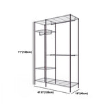 Black Contemporary Style Armoire Metal Steel Armoire for Bedroom