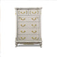 Classic Glam Wood Dresser White Storage Chest with Drawer for Bedroom