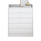 Contemporary Style Wood Dresser White Bedroom Storage Chest with Drawer