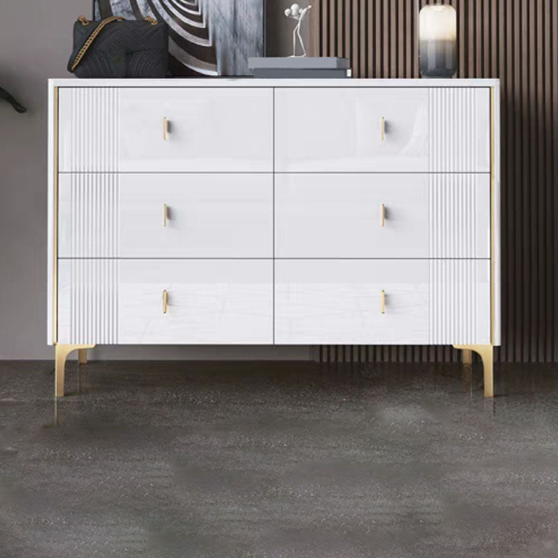 Modern Stone Top Dresser Horizontal Storage Chest with Drawer for Bedroom 39"L x 16"W x 32"H White Clearhalo 'Bedroom Furniture' 'Dressers & Chests' 'dressers_chests' 'furn' 'furn_dressers_chests' 'Furniture' 5287153