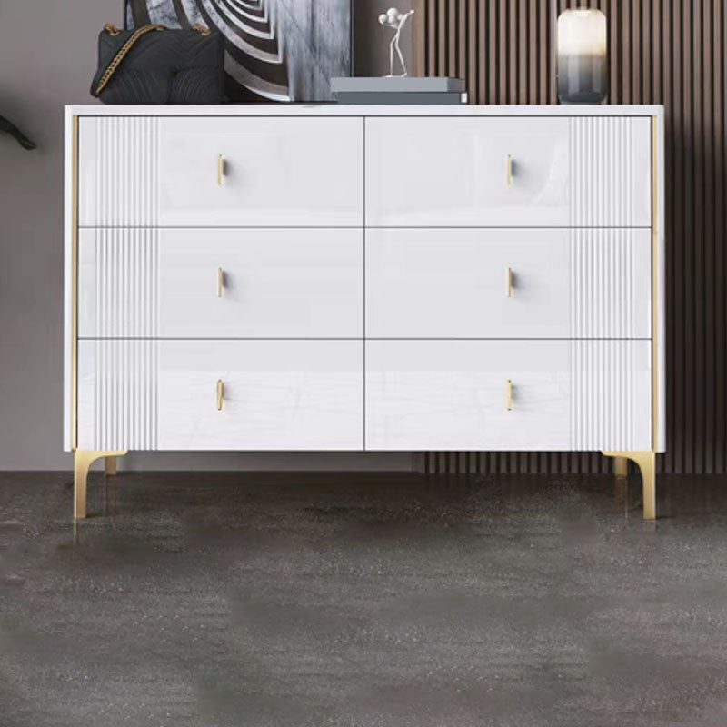 Modern Stone Top Dresser Horizontal Storage Chest with Drawer for Bedroom 47"L x 16"W x 32"H White Clearhalo 'Bedroom Furniture' 'Dressers & Chests' 'dressers_chests' 'furn' 'furn_dressers_chests' 'Furniture' 5287154
