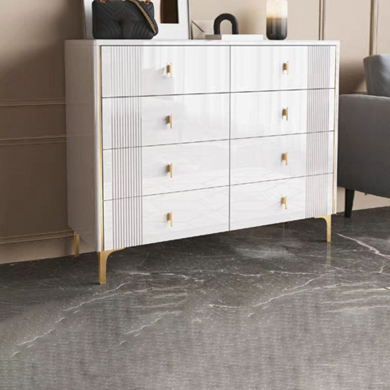 Modern Stone Top Dresser Horizontal Storage Chest with Drawer for Bedroom 47"L x 16"W x 37"H White Clearhalo 'Bedroom Furniture' 'Dressers & Chests' 'dressers_chests' 'furn' 'furn_dressers_chests' 'Furniture' 5287156