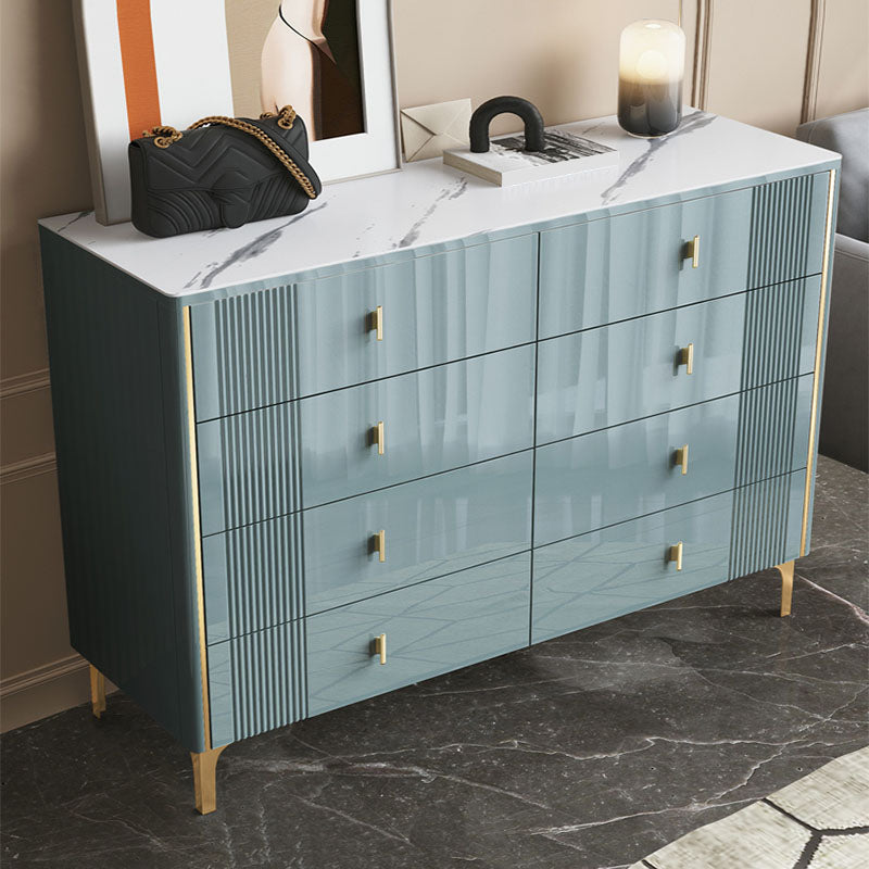Modern Stone Top Dresser Horizontal Storage Chest with Drawer for Bedroom Clearhalo 'Bedroom Furniture' 'Dressers & Chests' 'dressers_chests' 'furn' 'furn_dressers_chests' 'Furniture' 5287157