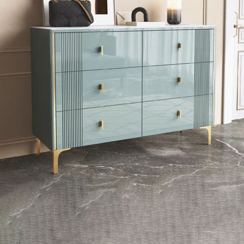 Modern Stone Top Dresser Horizontal Storage Chest with Drawer for Bedroom 39"L x 16"W x 32"H Green Clearhalo 'Bedroom Furniture' 'Dressers & Chests' 'dressers_chests' 'furn' 'furn_dressers_chests' 'Furniture' 5287161