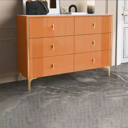 Modern Stone Top Dresser Horizontal Storage Chest with Drawer for Bedroom 39"L x 16"W x 32"H Orange Clearhalo 'Bedroom Furniture' 'Dressers & Chests' 'dressers_chests' 'furn' 'furn_dressers_chests' 'Furniture' 5287169