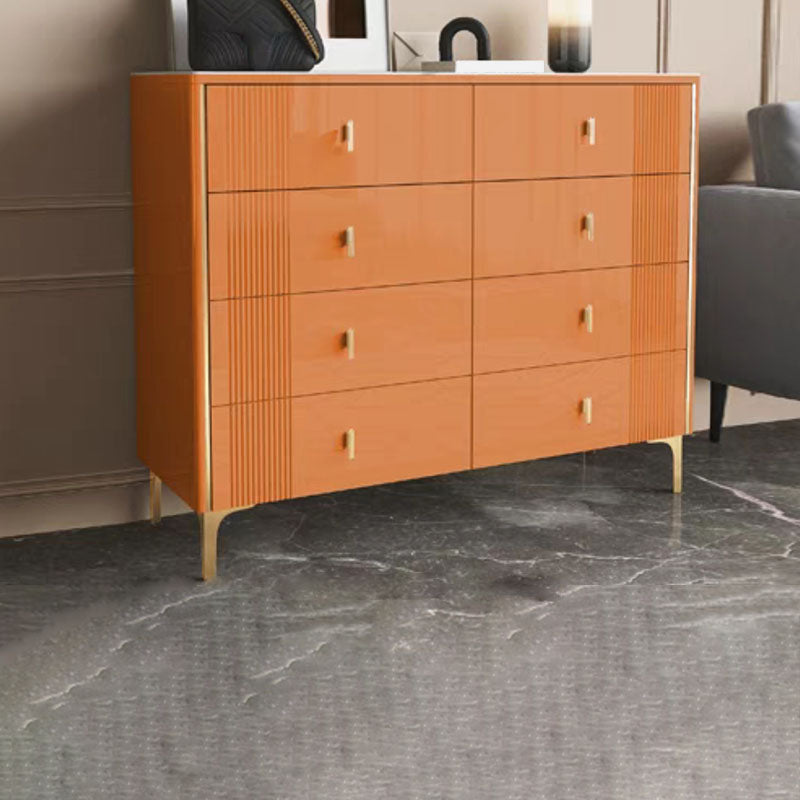 Modern Stone Top Dresser Horizontal Storage Chest with Drawer for Bedroom 47"L x 16"W x 37"H Orange Clearhalo 'Bedroom Furniture' 'Dressers & Chests' 'dressers_chests' 'furn' 'furn_dressers_chests' 'Furniture' 5287171