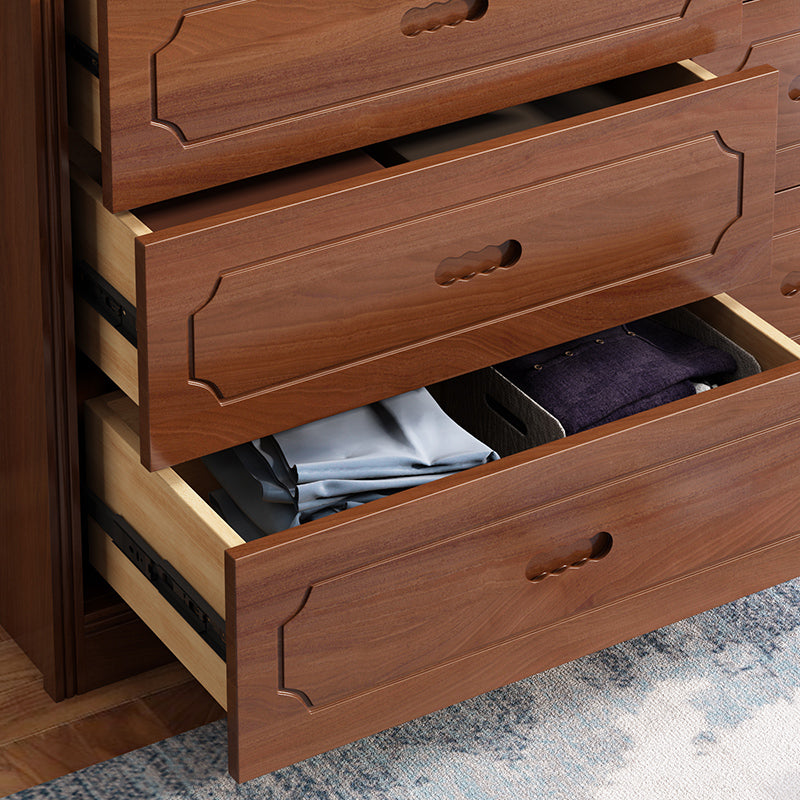 Hedendaags rubberen houten dressoir 33 "H opbergkist met 6 lade voor slaapkamer