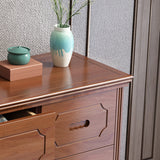 コンテンポラリーラバーウッドドレッサー33 "Hベッドルーム用の6つの引き出し付き保管チェスト