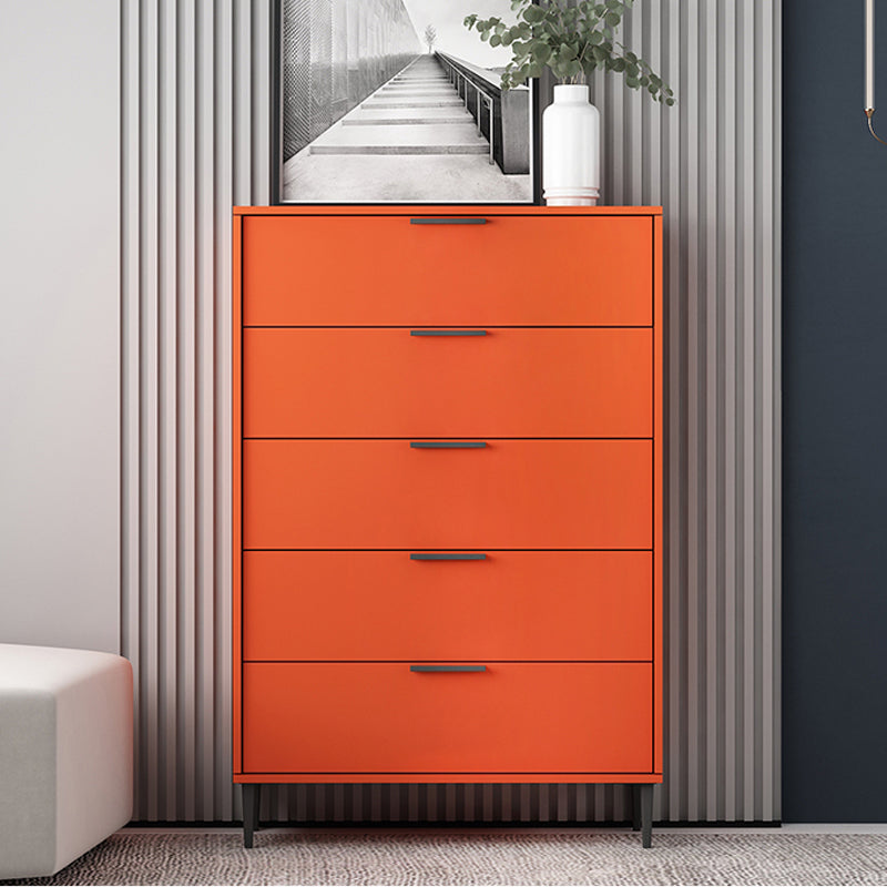 Vertical Wood Contemporary Dresser Bedroom Lingerie Chest Dresser with Drawer 31"L x 12"W x 47"H Orange Clearhalo 'Bedroom Furniture' 'Dressers & Chests' 'dressers_chests' 'furn' 'furn_dressers_chests' 'Furniture' 5287505