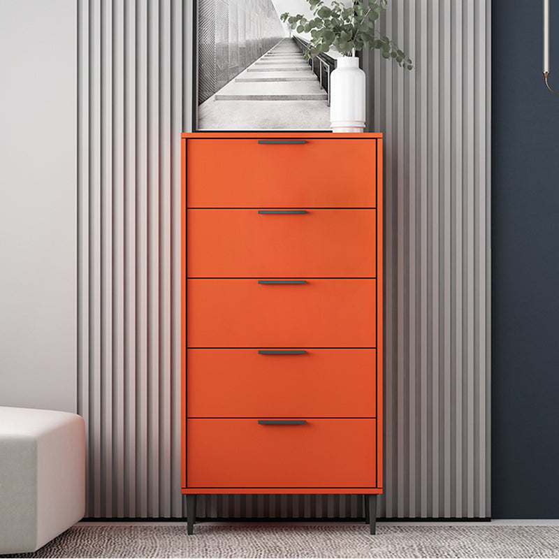 Vertical Wood Contemporary Dresser Bedroom Lingerie Chest Dresser with Drawer 24"L x 12"W x 47"H Orange Clearhalo 'Bedroom Furniture' 'Dressers & Chests' 'dressers_chests' 'furn' 'furn_dressers_chests' 'Furniture' 5287507