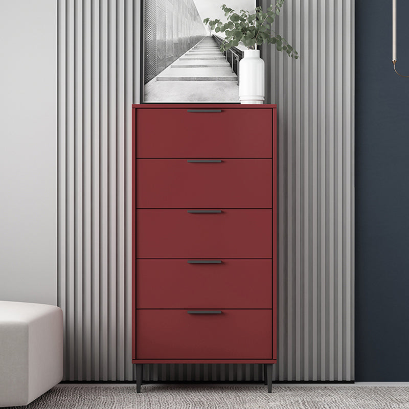Vertical Wood Contemporary Dresser Bedroom Lingerie Chest Dresser with Drawer 24"L x 12"W x 47"H Red Clearhalo 'Bedroom Furniture' 'Dressers & Chests' 'dressers_chests' 'furn' 'furn_dressers_chests' 'Furniture' 5287515