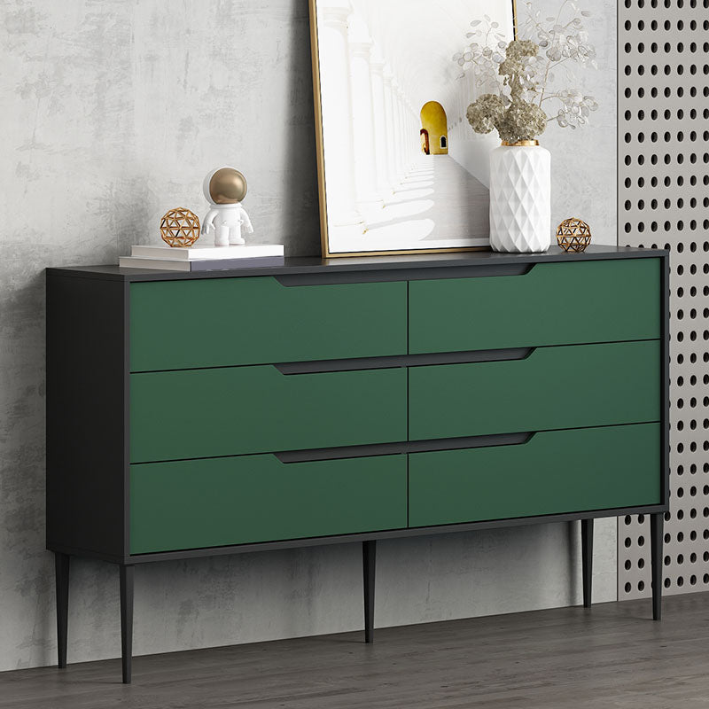 Eigentijdse horizontale houten ladekast, slaapkamer, lingeriekast, ladekast met lade