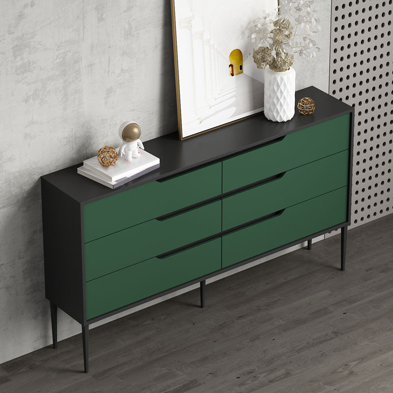 Eigentijdse horizontale houten ladekast, slaapkamer, lingeriekast, ladekast met lade
