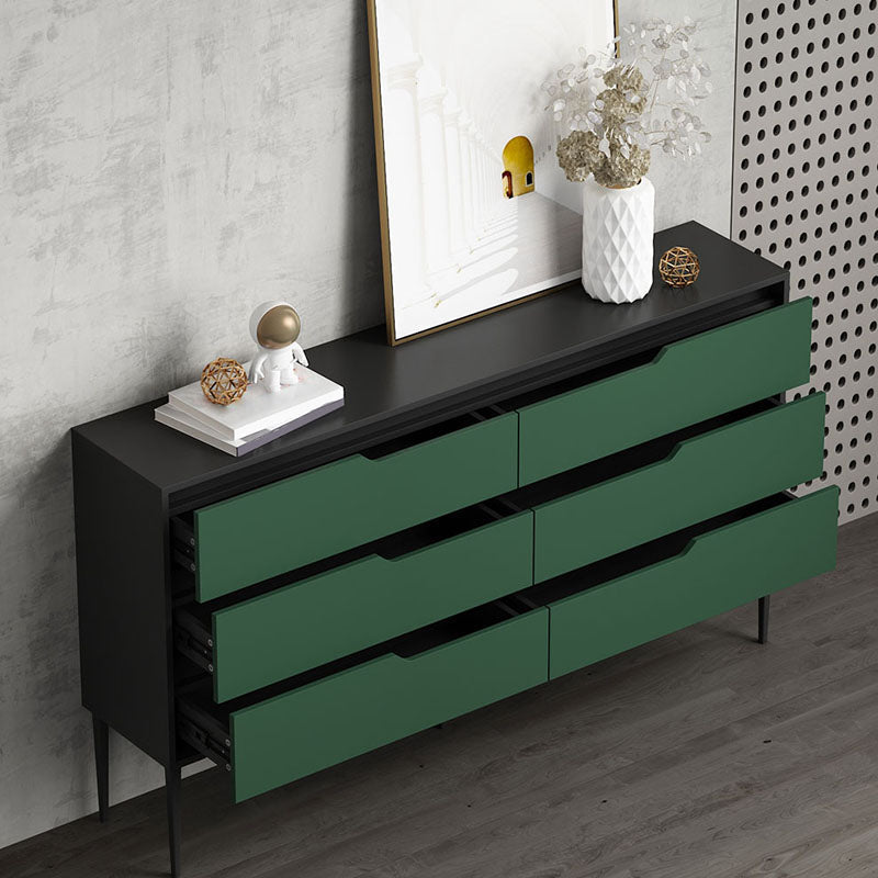 Eigentijdse horizontale houten ladekast, slaapkamer, lingeriekast, ladekast met lade