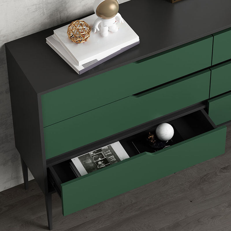 Eigentijdse horizontale houten ladekast, slaapkamer, lingeriekast, ladekast met lade