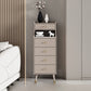 Contemporary Stone Top Dresser Vertical Storage Chest with Soft-Close Drawers for Bedroom