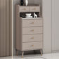 Contemporary Stone Top Dresser Vertical Storage Chest with Soft-Close Drawers for Bedroom