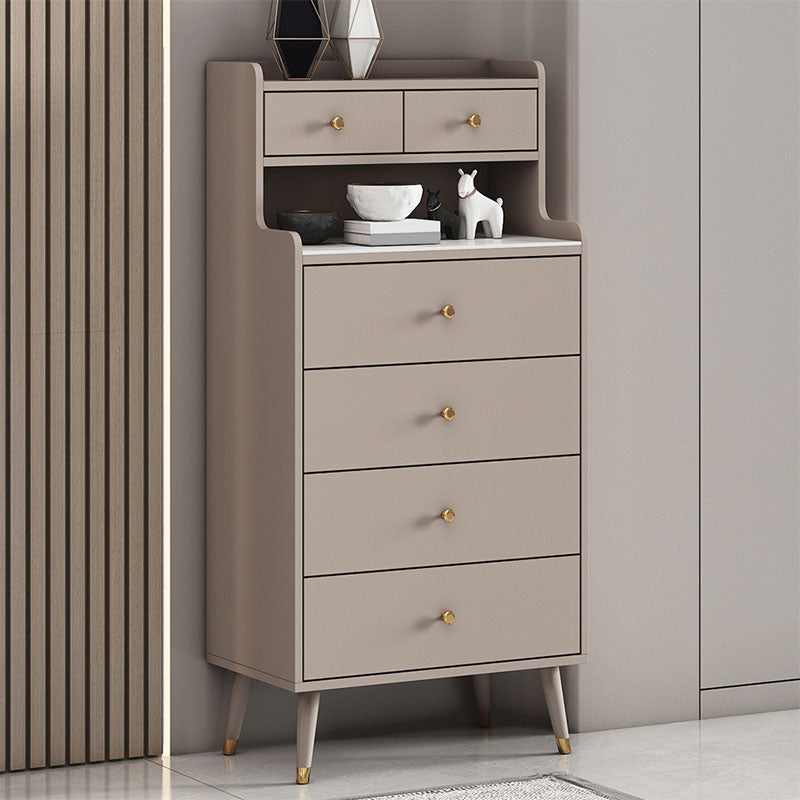 Contemporary Stone Top Dresser Vertical Storage Chest with Soft-Close Drawers for Bedroom