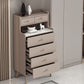 Contemporary Stone Top Dresser Vertical Storage Chest with Soft-Close Drawers for Bedroom