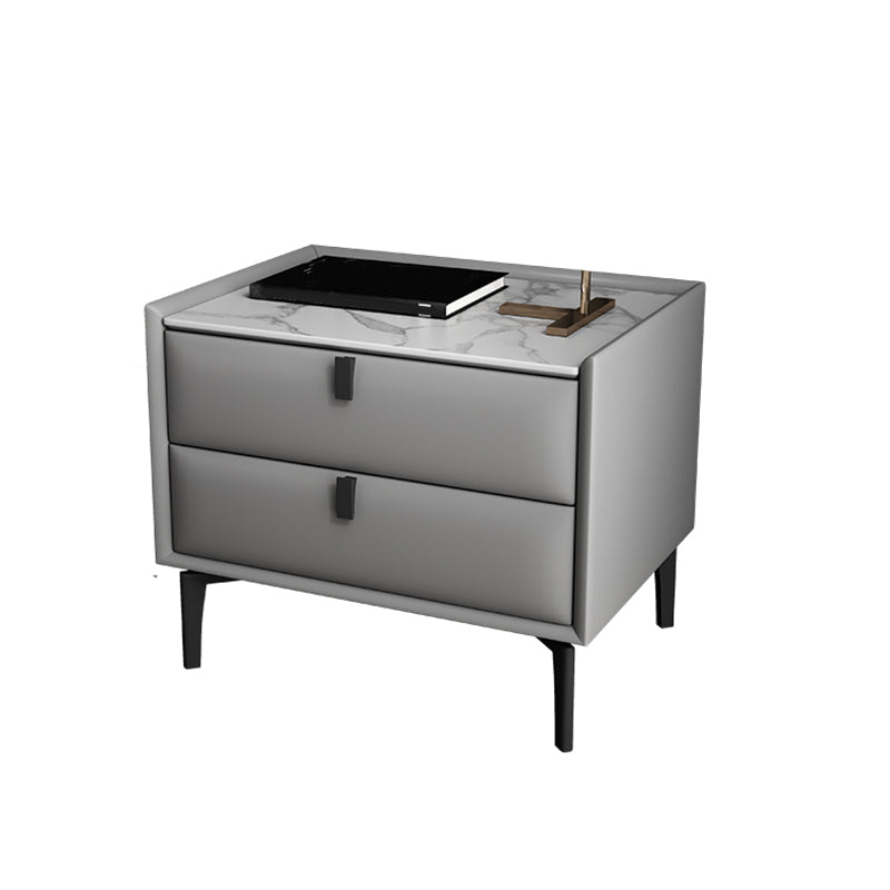 Hedendaags massief hout nachtkastje 18,5 "Tall 2 - lade nachtkastje