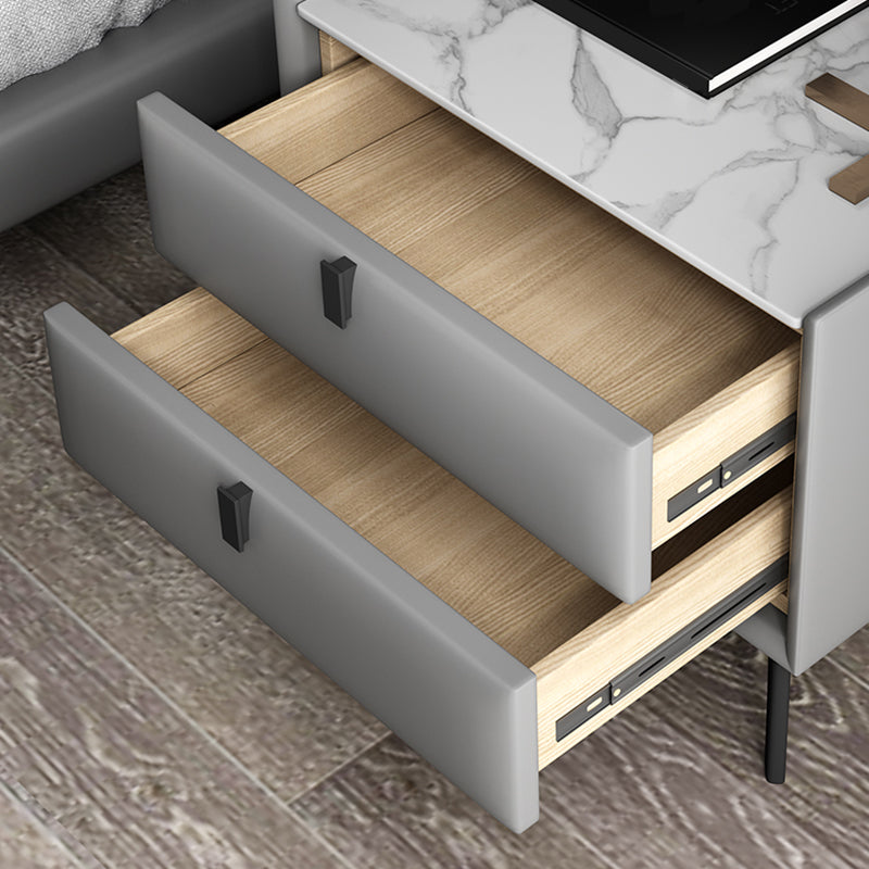 Hedendaags massief hout nachtkastje 18,5 "Tall 2 - lade nachtkastje