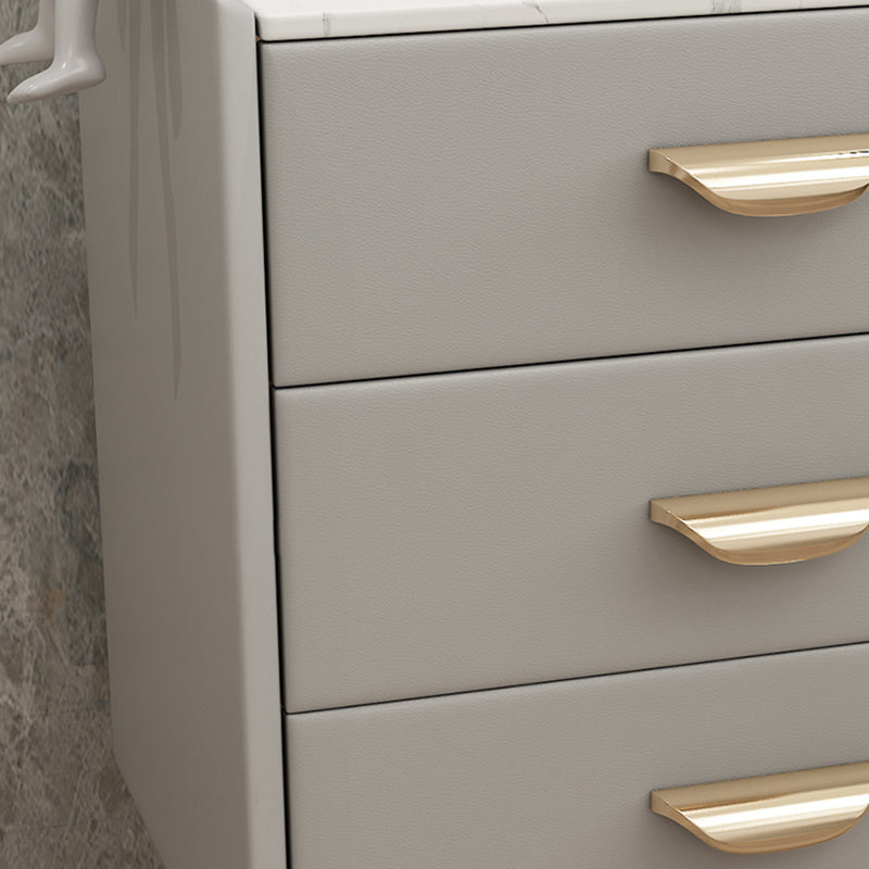 Nightand en bois massif contemporain 3 - Table de nuit en pierre de tiroir