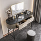 Contemporary Vanity Set, 2 Storage Drawers With Mirror & Padded Stool Clearhalo 'Bedroom Furniture' 'furn' 'furn_makeup_vanities' 'Furniture' 'Makeup Vanities' 'makeup_vanities' 5287681