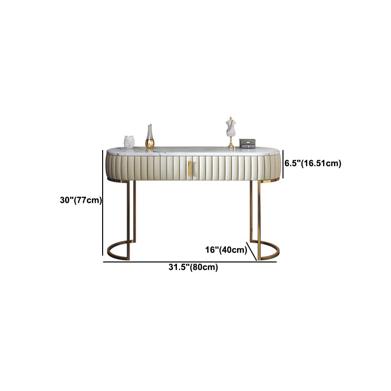 Set di sgabelli da trucco in pietra e in pelle in pelle, alto 30,3 "