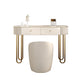 Glama -Waschtisch, 2 Aufbewahrungsschubladen mit gepolstertem Hocker in Beige