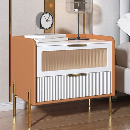 18.9 "/20.5"背の高いガラス/ストーントップナイトスタンド、モダン1/2-引き出しナイトスタンド