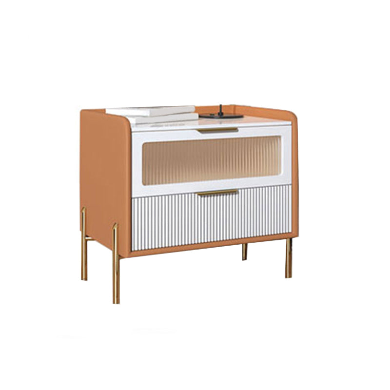 18.9 "/20.5"背の高いガラス/ストーントップナイトスタンド、モダン1/2-引き出しナイトスタンド