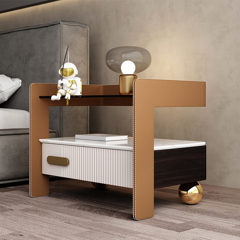 Nightand Top Nightand 18,9 "/20,5" de haut en verre, 1/2 moderne - Tiroir