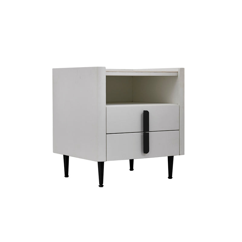 2 - comodino con shelf 21,65 "in pietra in pietra/pelle