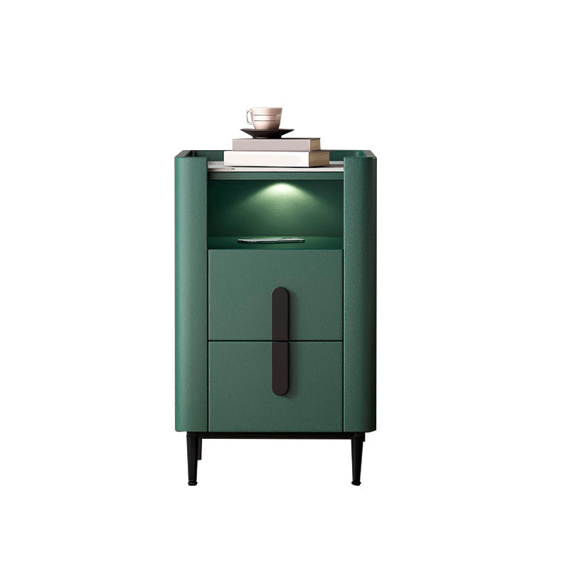 2 - comodino con shelf 21,65 "in pietra in pietra/pelle