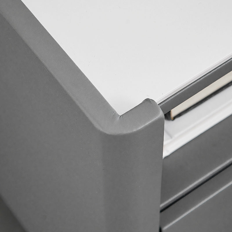 2 - comodino con shelf 21,65 "in pietra in pietra/pelle