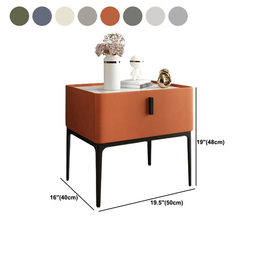 Hölzerner Nachttisch mit Stein Top 19 "groß 1 - Schublade Nachttisch