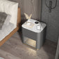 Contemporary Stone Top 1-Drawer, 1 Shelf Nightstand 21.65" Tall Nightstand Gray White Clearhalo 'Bedroom Furniture' 'furn' 'furn_night_stand' 'Furniture' 'night_stand' 'Nightstands' 5287958