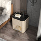 Contemporary Stone Top 1-Drawer, 1 Shelf Nightstand 21.65" Tall Nightstand Beige Black Clearhalo 'Bedroom Furniture' 'furn' 'furn_night_stand' 'Furniture' 'night_stand' 'Nightstands' 5287962