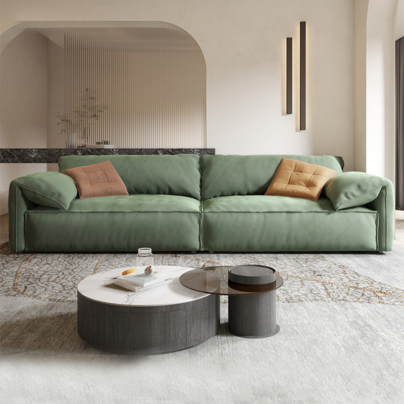 静止したスリップカバーリビングルーム枕トップアームグリーンクッションソファ