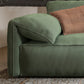 静止したスリップカバーリビングルーム枕トップアームグリーンクッションソファ