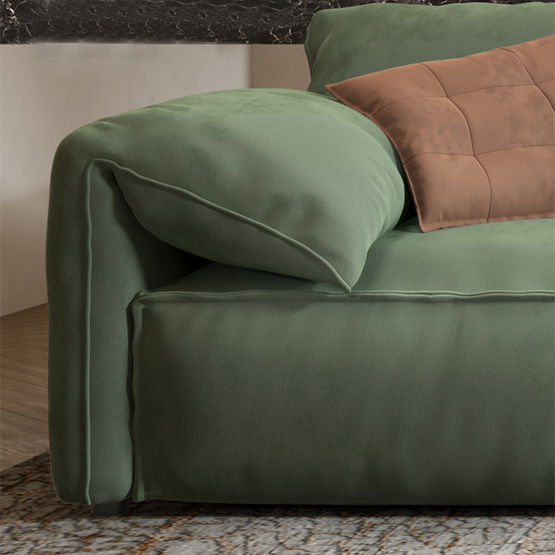 静止したスリップカバーリビングルーム枕トップアームグリーンクッションソファ