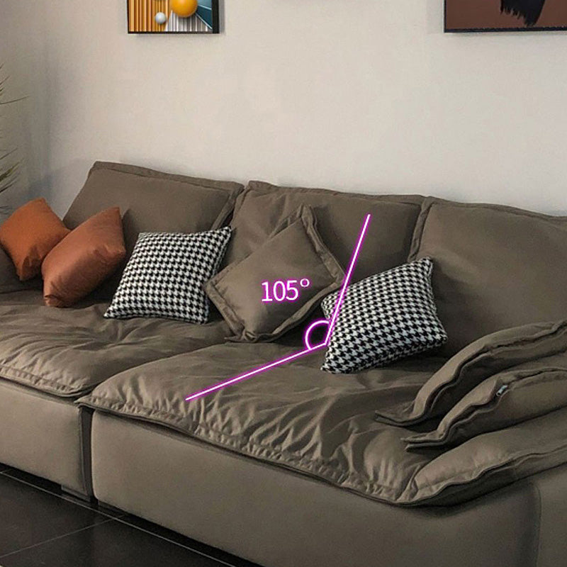 ステイン耐性フェイクレザーリビングルーム枕トップアームダークグレーソファ