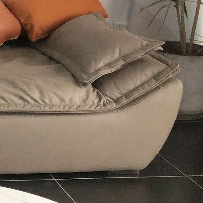 ステイン耐性フェイクレザーリビングルーム枕トップアームダークグレーソファ