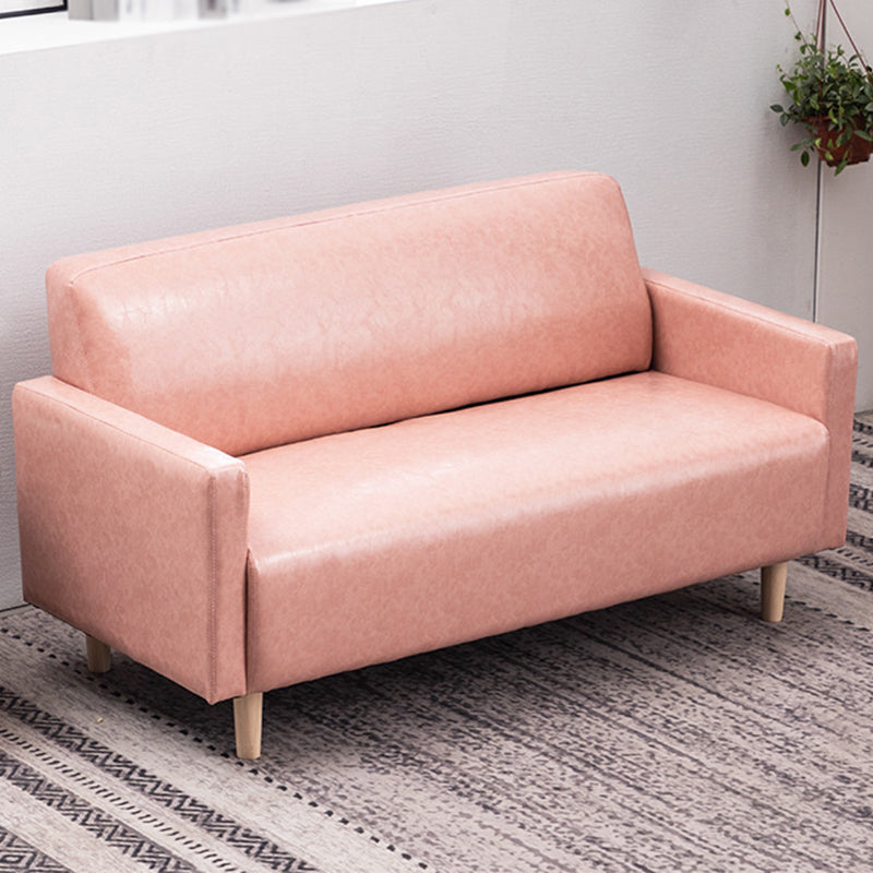 Cuero y ropa de cama Estándar, sofá de brazo cuadrado apretado