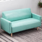 Leather and Linen Standard Tight Back Square Arm Settee Couch