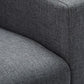 Leather and Linen Standard Tight Back Square Arm Settee Couch