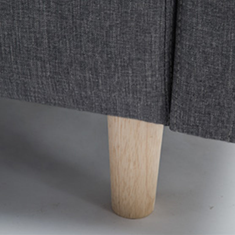 Leather and Linen Standard Tight Back Square Arm Settee Couch